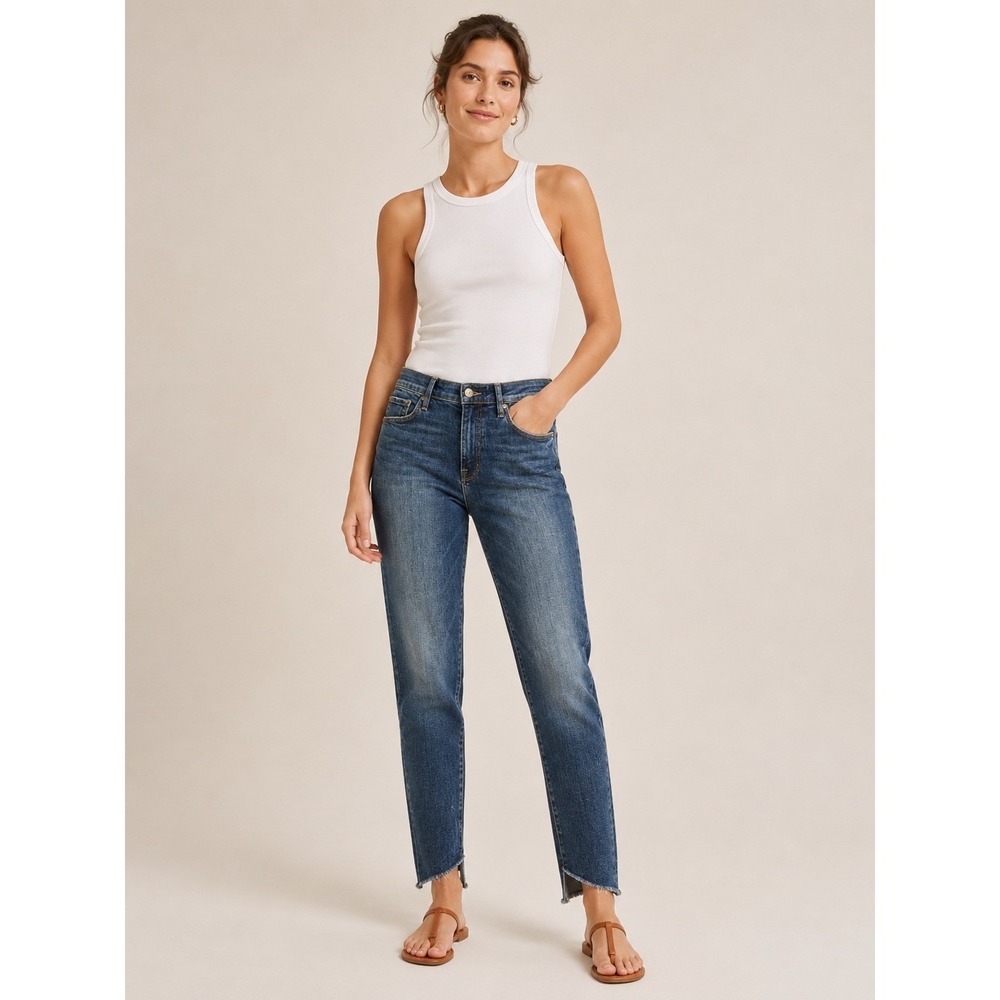 FRAME Womens Le Skinny de Jeanne Jeans 30 Raw Hem Meyer Dark Wash Skinny Jeans